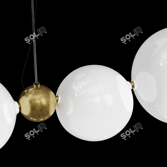 Handmade Brass LED Chandelier 3D model image 5