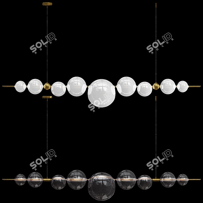 Handmade Brass LED Chandelier 3D model image 6