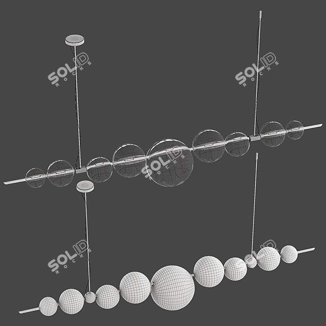 Handmade Brass LED Chandelier 3D model image 7