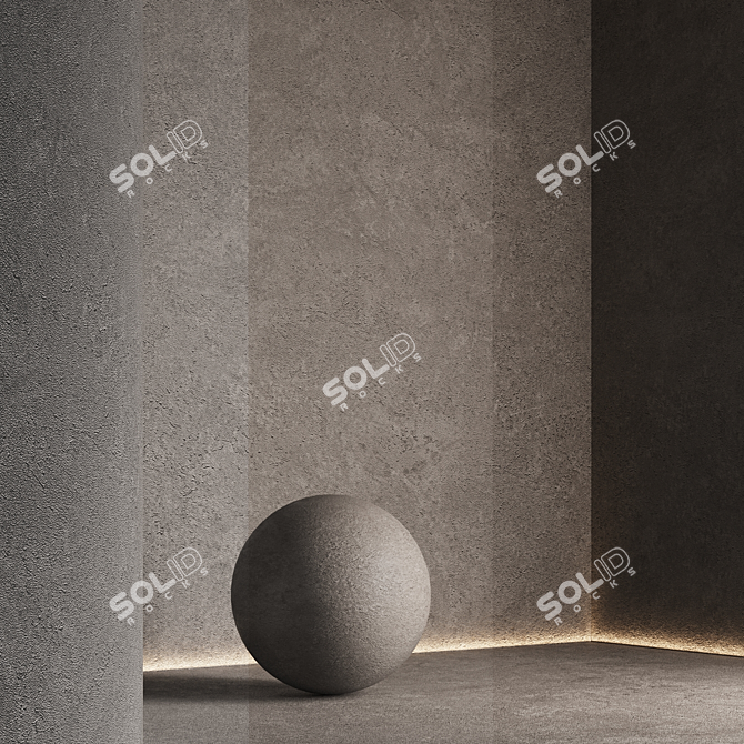 Seamless Textured Decorative Plaster Kit 3D model image 4