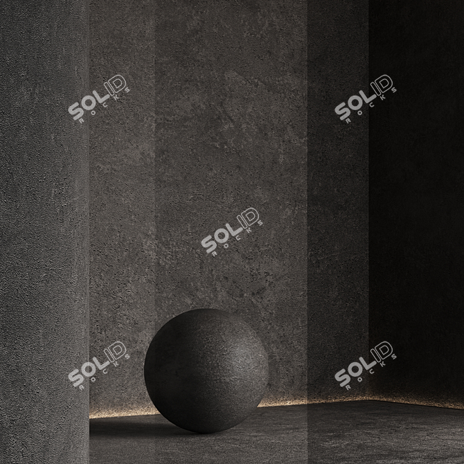 Seamless Textured Decorative Plaster Kit 3D model image 1