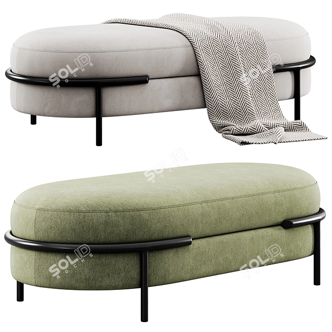  LLOYD Bench with Plaid 3D model image 2