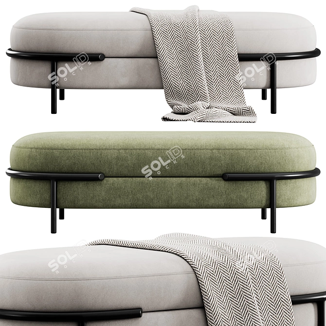  LLOYD Bench with Plaid 3D model image 4