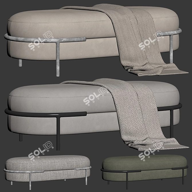  LLOYD Bench with Plaid 3D model image 6