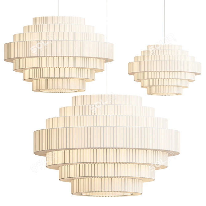 Elegant Mos Pendant Light 3D model image 1