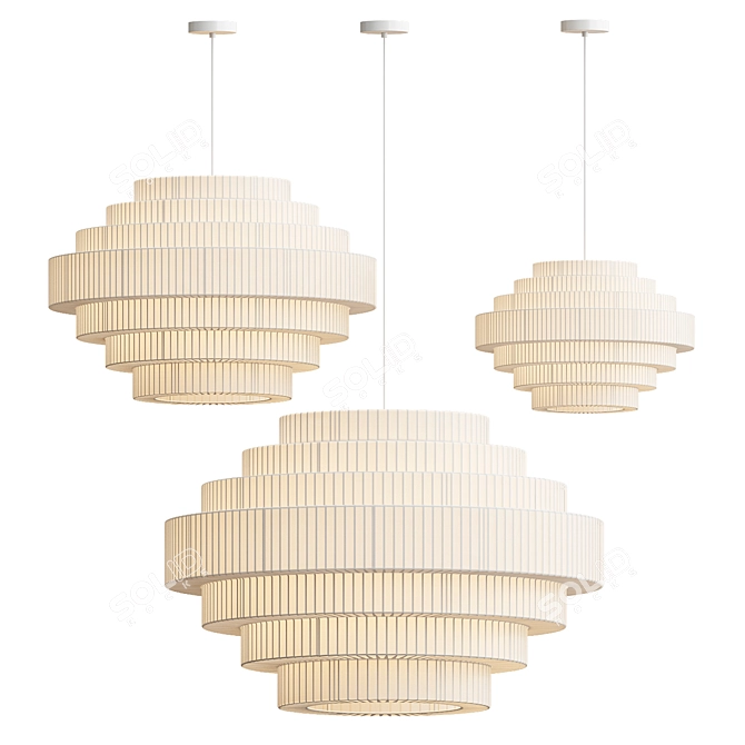 Elegant Mos Pendant Light 3D model image 3