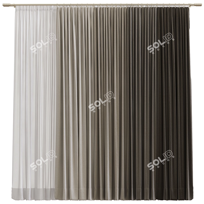 Revamped Curtain Design 3D model image 1