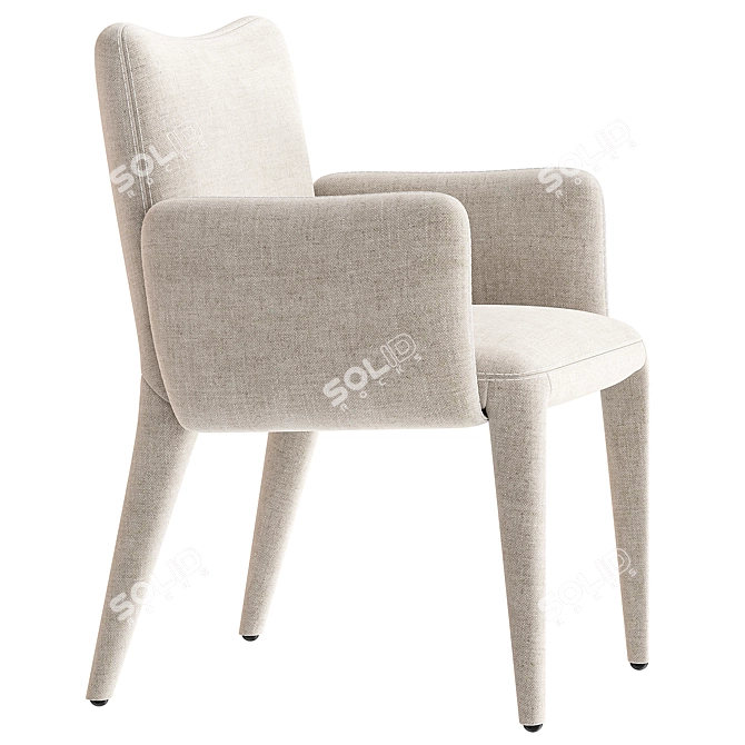 Monza Dining Armchair in Heritage Graphite 3D model image 3