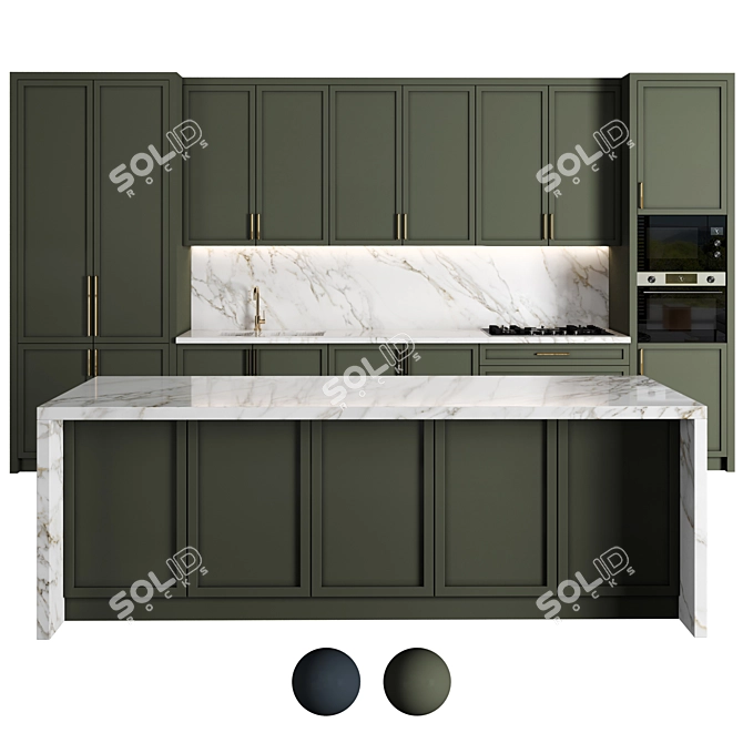 Modern Kitchen Island 113 3D model image 2