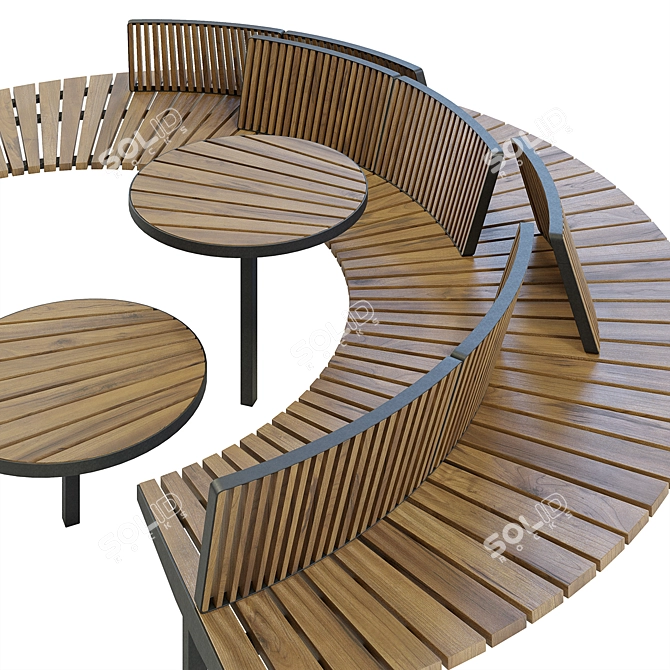 Circular Park Bench Set - LAGO Collection by mmcité 3D model image 3