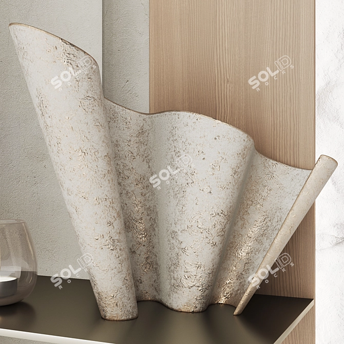 Modern Style TV Wall with Bio-Fireplace 3D model image 2