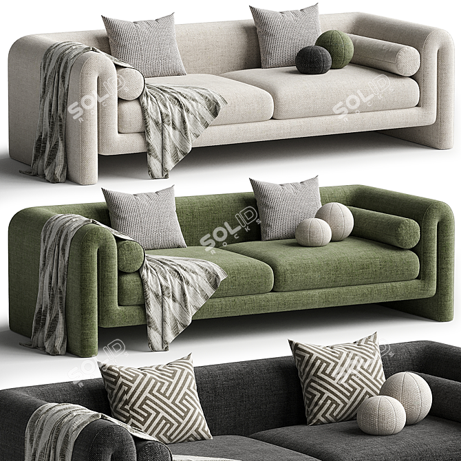 Sleek Judo Model Sofa 3D model image 1