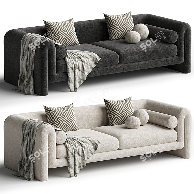 Sleek Judo Model Sofa 3D model image 2