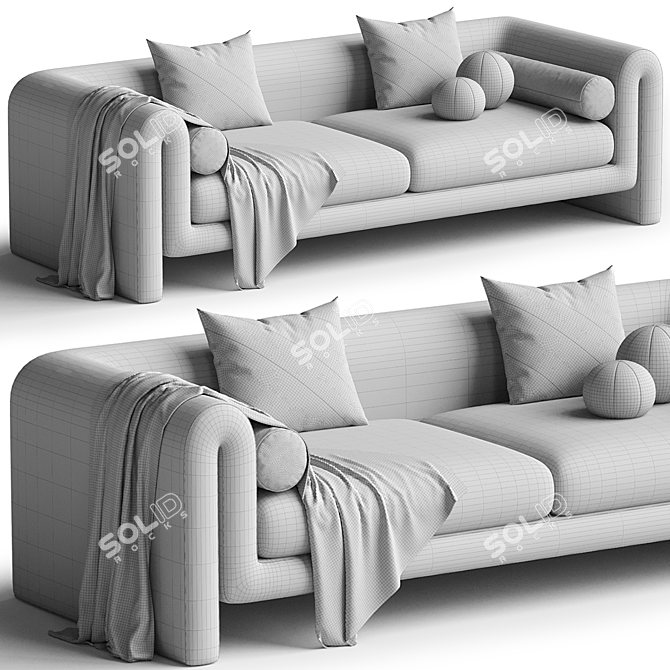 Sleek Judo Model Sofa 3D model image 3