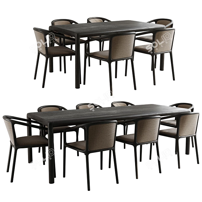 Karimoku Case Study Dining Set 3D model image 2