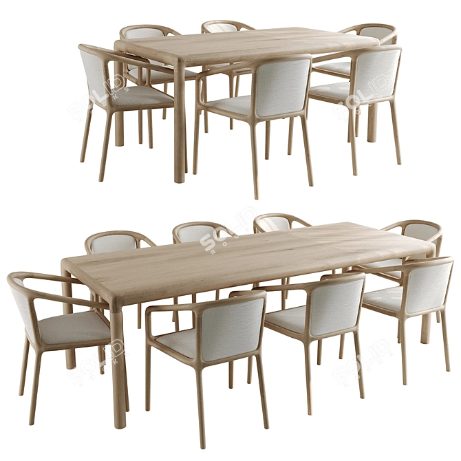 Karimoku Case Study Dining Set 3D model image 3