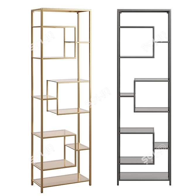 Kare Loft Steel Glass Shelf 3D model image 5