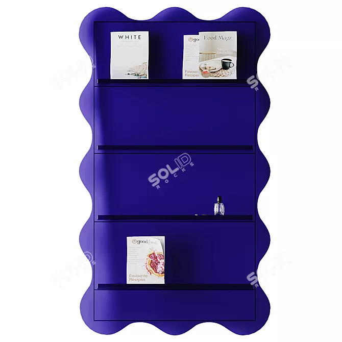 Modern Acrylic Bookshelf Stand 3D model image 2