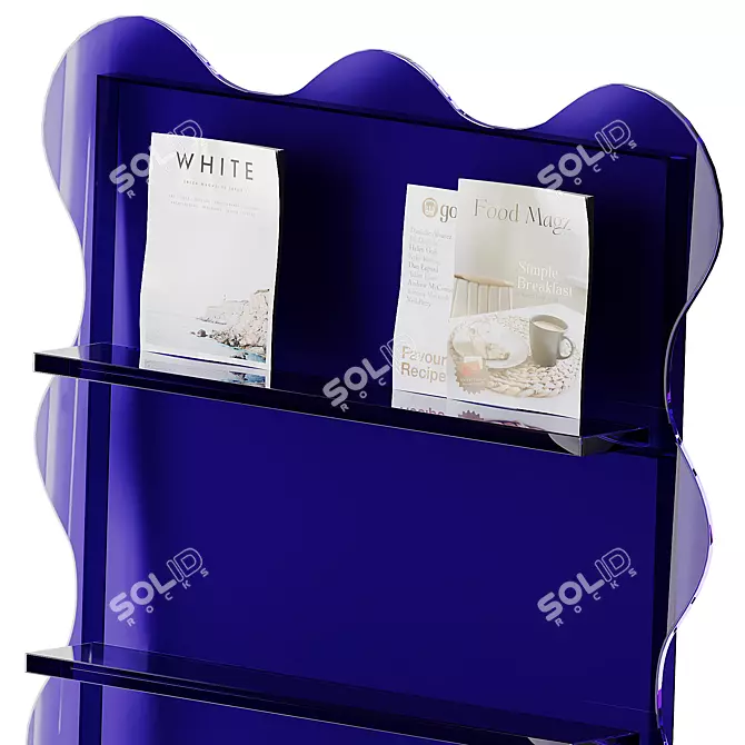 Modern Acrylic Bookshelf Stand 3D model image 3