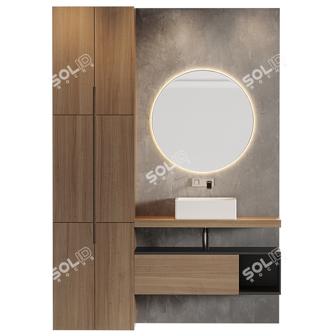 Modern Bathroom Furniture Set 3D model image 1