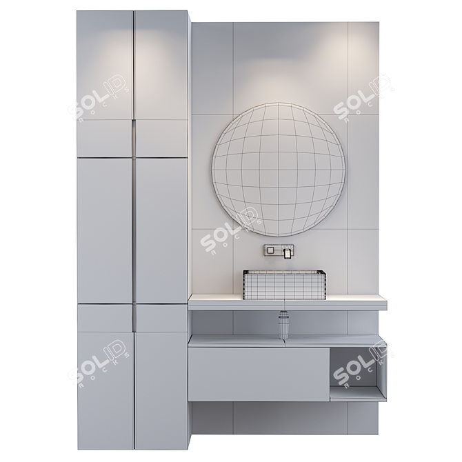 Modern Bathroom Furniture Set 3D model image 3