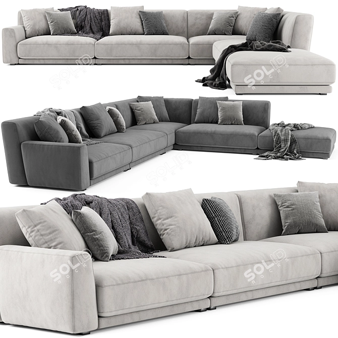 Modern Paris Seoul Sofa Design 3D model image 1