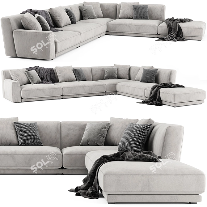 Modern Paris Seoul Sofa Design 3D model image 2