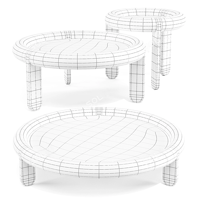 Madou Marble Side Tables 3D model image 5