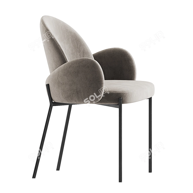 Elegant Macy Dining Chair 3D model image 2