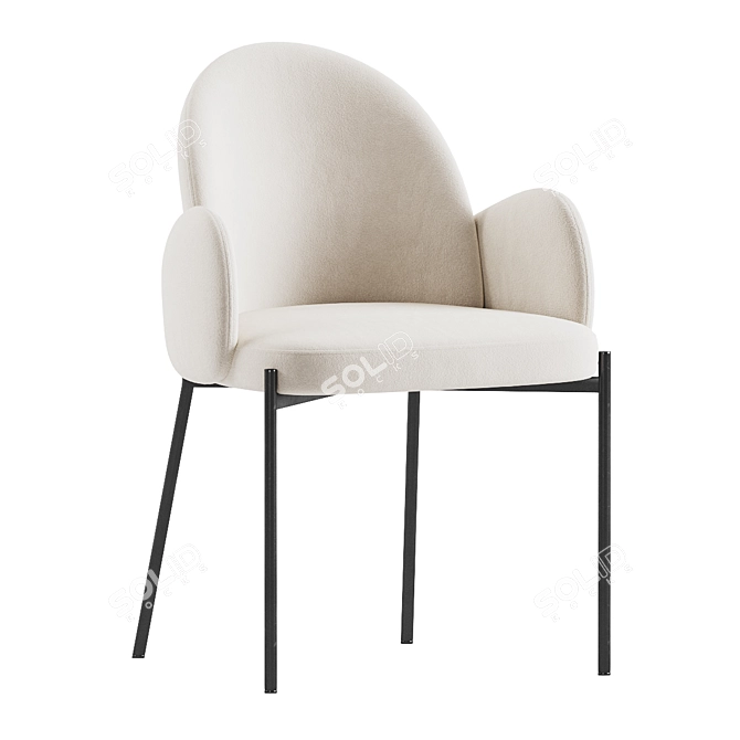 Elegant Macy Dining Chair 3D model image 5