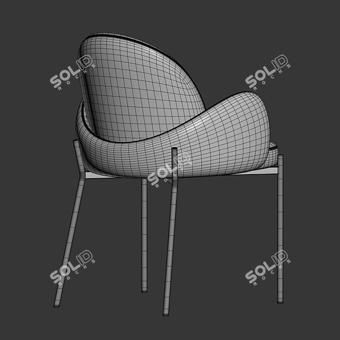 Elegant Macy Dining Chair 3D model image 6