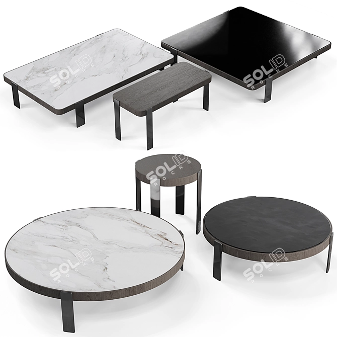 Elegant Mattia Coffee Tables 3D model image 1