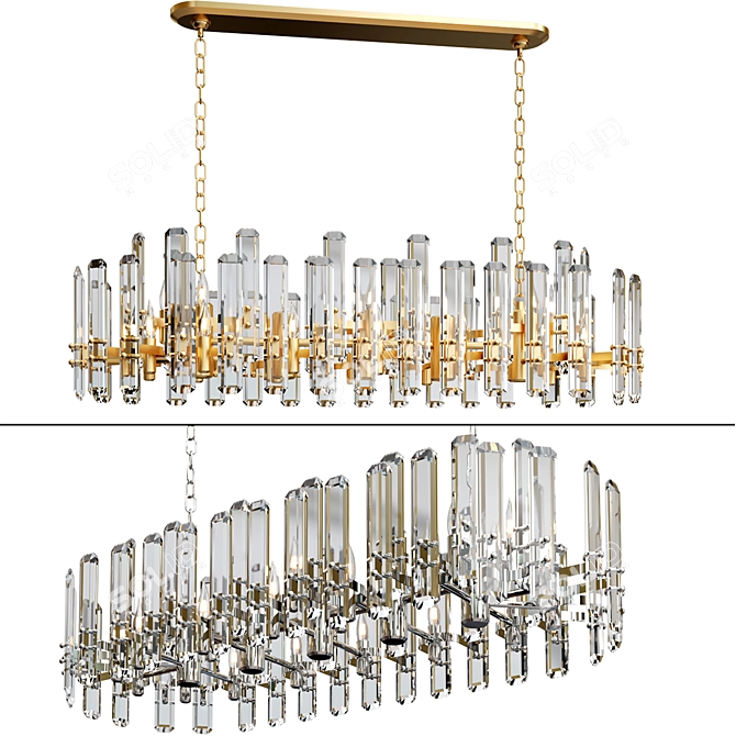 Linear Chandelier with Elegance 3D model image 1