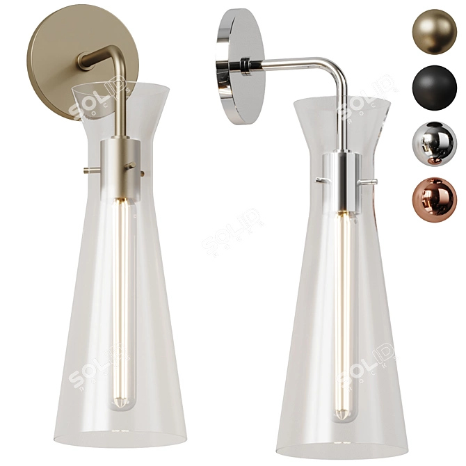 Elegant Anya Wall Sconce 3D model image 1