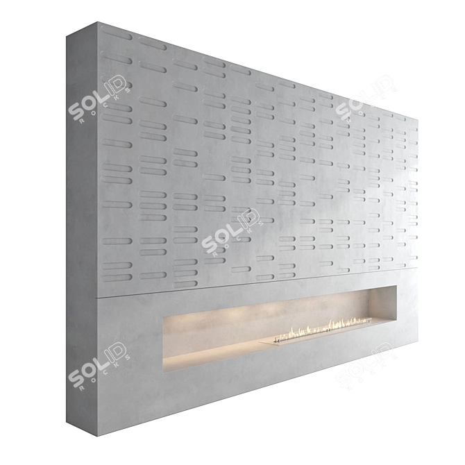 Modern Fireplace Wall Set 48 3D model image 3