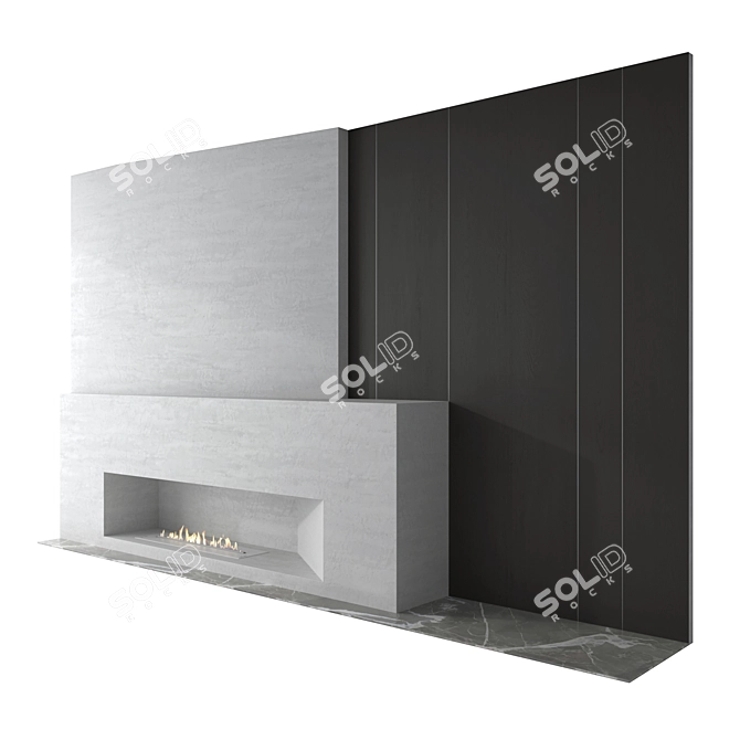 Contemporary Fireplace Wall Set 3D model image 2