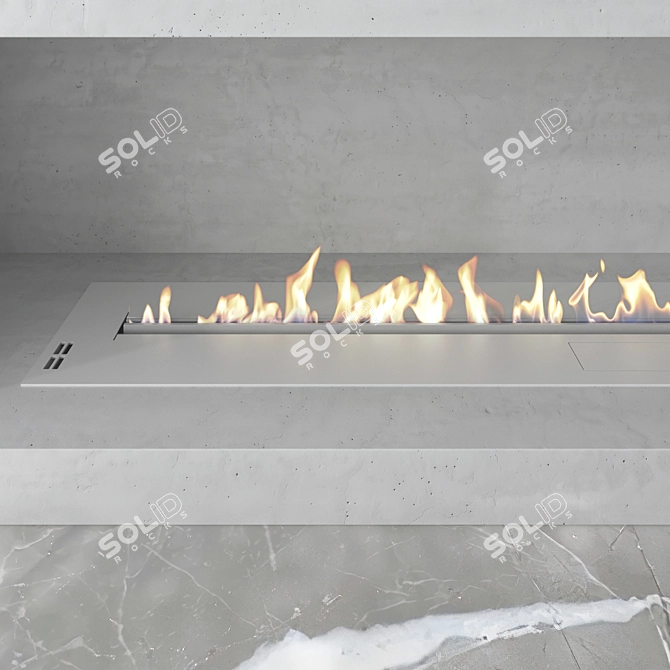 Contemporary Fireplace Wall Set 3D model image 3