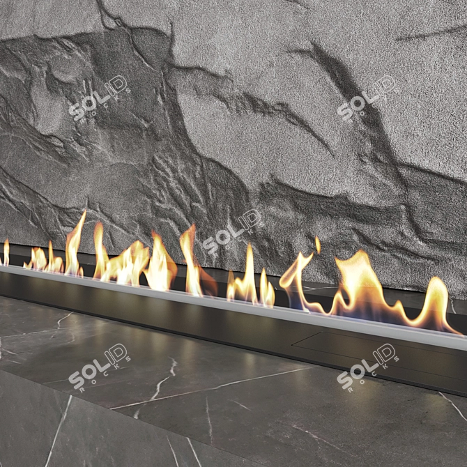 Modern Fireplace Wall Set 55 3D model image 4