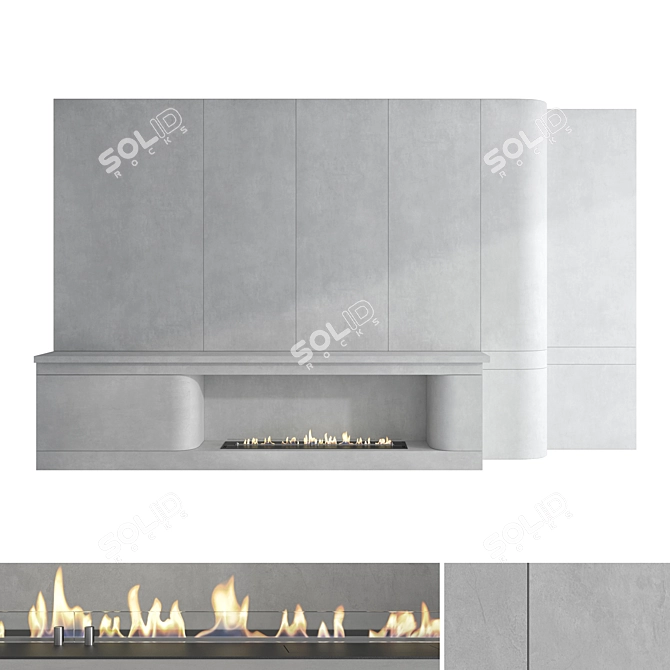 3D Biofireplace Wall Decor Set 3D model image 8