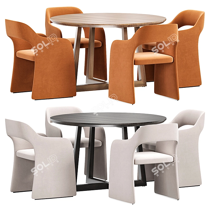 Echo Petite Chair & Vessel Table 3D model image 1