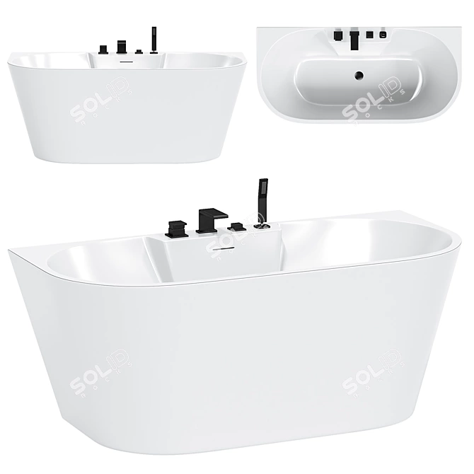 Modern Acrylic Bath ABBER AB9296 3D model image 1