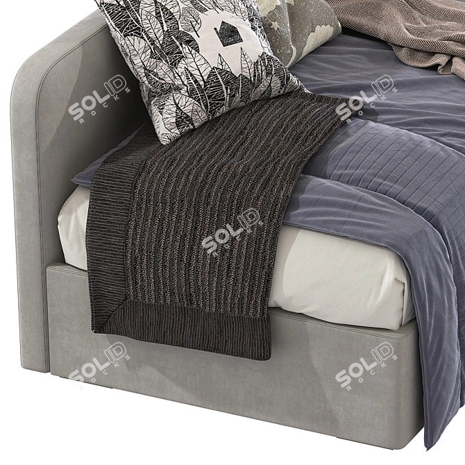 Minimalist Bed Frame Set 3D model image 5