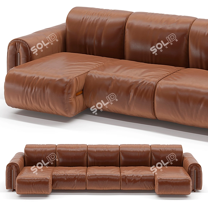 Modular Natuzzi Sofa 3D Model 3D model image 2