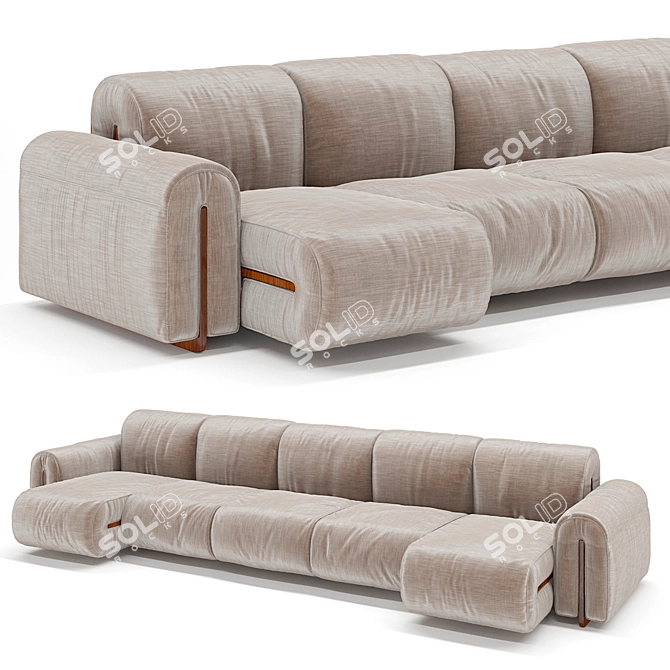 Modular Natuzzi Sofa 3D Model 3D model image 4