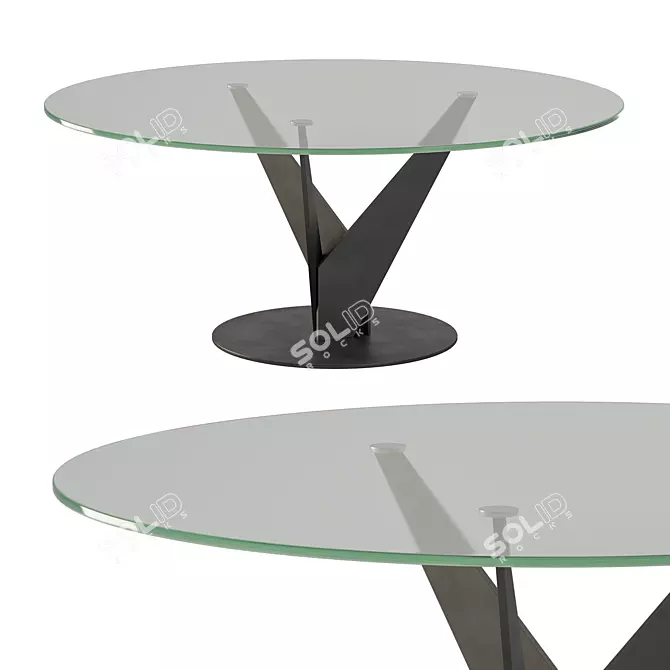 Modern Epsylon Round Table: 179cm 3D model image 1