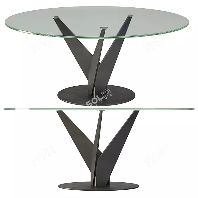 Modern Epsylon Round Table: 179cm 3D model image 3