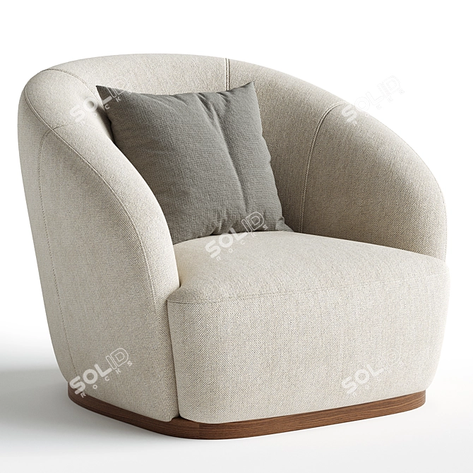 Luxurious CLUB Armchair in Microfiber 3D model image 1