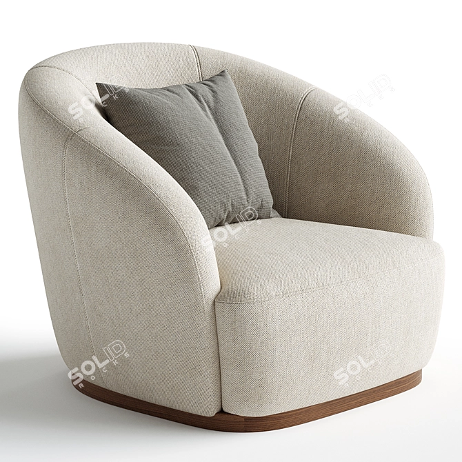 Luxurious CLUB Armchair in Microfiber 3D model image 2