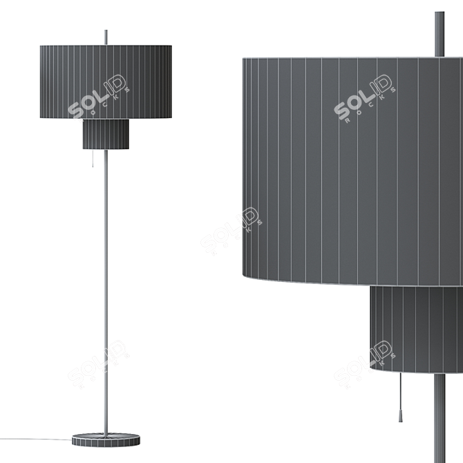 Two-Tier Textile Floor Lamp 3D model image 2