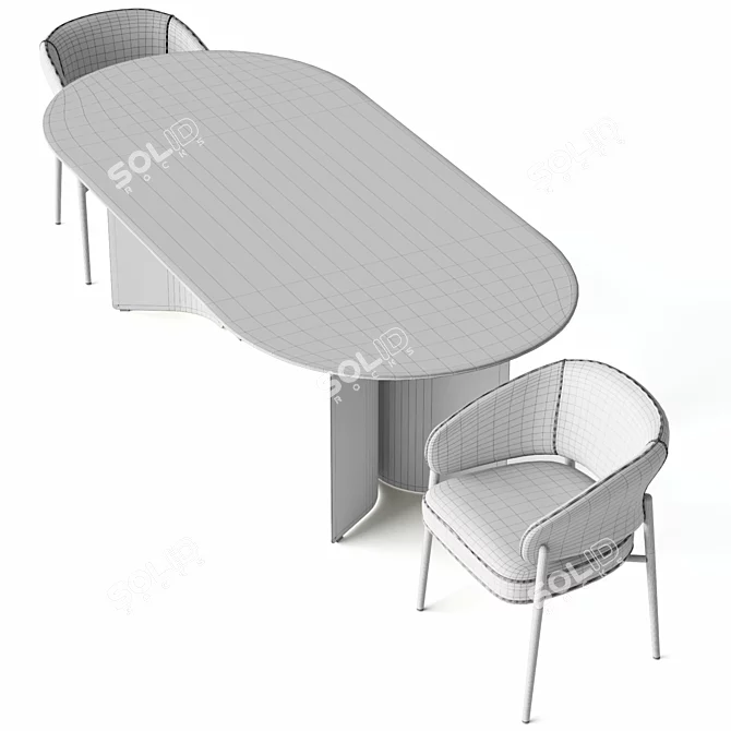 Marelli Linda Chair and Wave Tables 3D model image 5